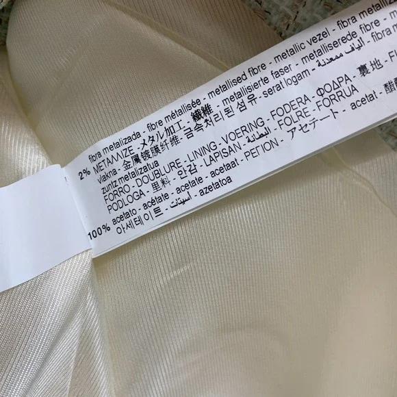 Zara Blazer Tweed Double Breasted Light Blue Blogger Fave Womens Size Medium - Picture 11 of 15